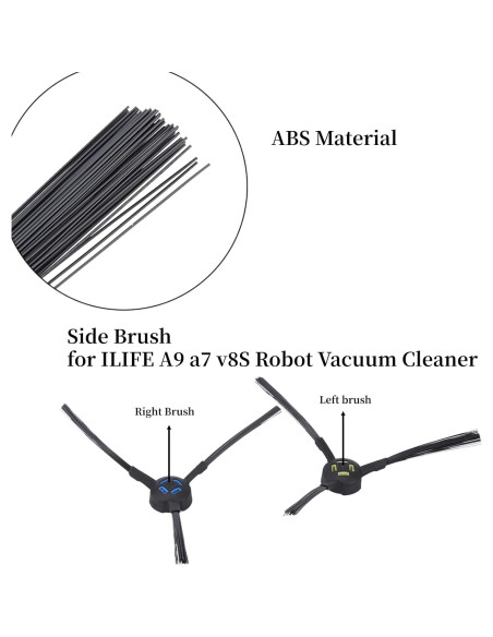 Cepillos Laterales AUNMAS para Aspiradora ILIFE a7 v8S - 2 Piezas