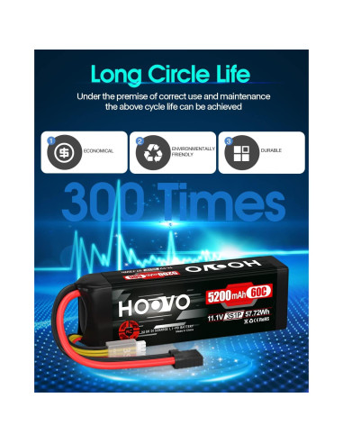 Batería LiPo HOOVO 11.1V 5200mAh 60C para RC