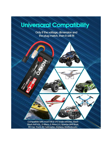 Batería LiPo HOOVO 11.1V 5200mAh 60C para RC