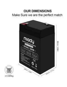 Batería Recargable Miady 6V 5Ah SLA - Paquete de 6 Unidades 2