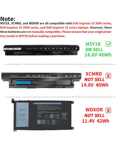 Batería Dell M5Y1K 40Wh 14.8V para Inspiron 14 15 17 Series 2