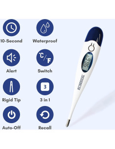 Termómetro Digital BV Medical Punta Rígida 10 Segundos con 100 Fundas 2
