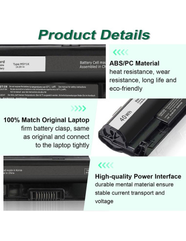 Batería Dell M5Y1K 40Wh 14.8V para Inspiron 14 15 17 Series