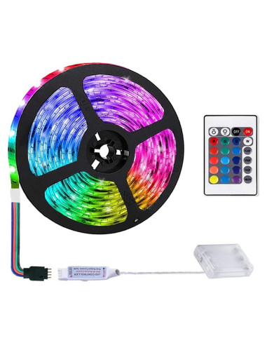 Tira LED 2m Sinzau a Batería RGB con Control Remoto
