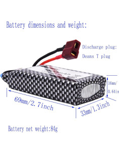 Batería Li-Po 7.4V 1800mAh Blomiky para Coches RC 1:10 2