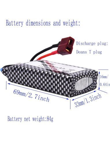 Batería Li-Po 7.4V 1800mAh Blomiky para Coches RC 1:10