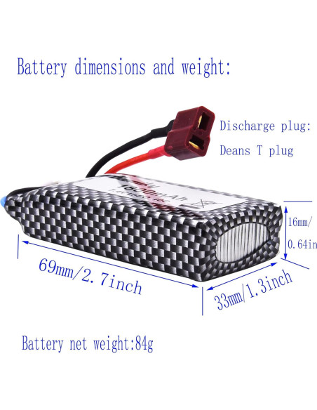 Batería Li-Po 7.4V 1800mAh Blomiky para Coches RC 1:10