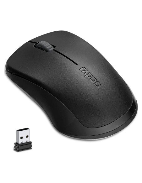 Ratón Inalámbrico Silencioso Rapoo 1680, 1000 DPI, Negro