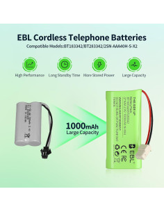 Batería Ni-MH EBL BT183342 1000mAh Compatible Teléfonos 2