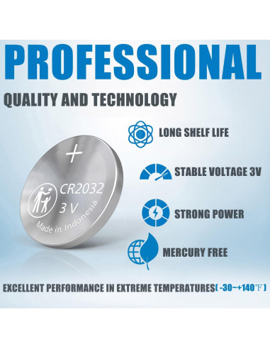 Batería de Reemplazo CR2032 para Llave Jeep Dodge Chrysler