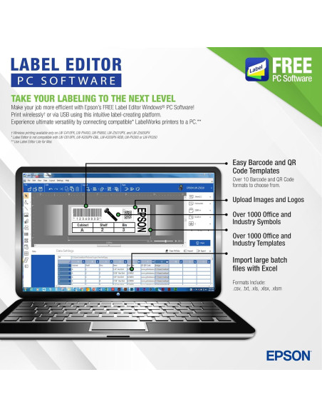 Impresora de Etiquetas Portátil Epson LABELWORKS LW-PX700 - Kit Completo