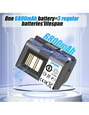 Batería de Reemplazo 6800mAh para Impresoras Zebra ZQ520 ZQ620