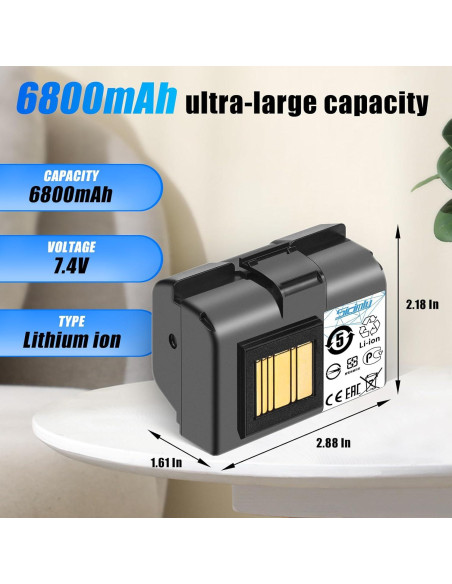 Batería de Reemplazo 6800mAh para Impresoras Zebra ZQ520 ZQ620