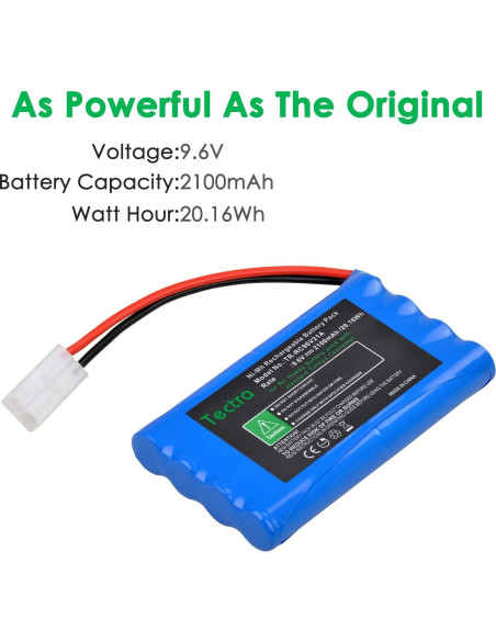Batería Recargable NiMH Tectra 9.6V 2100mAh para Coche RC