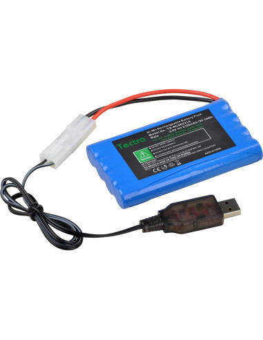 Batería Recargable NiMH Tectra 9.6V 2100mAh para Coche RC