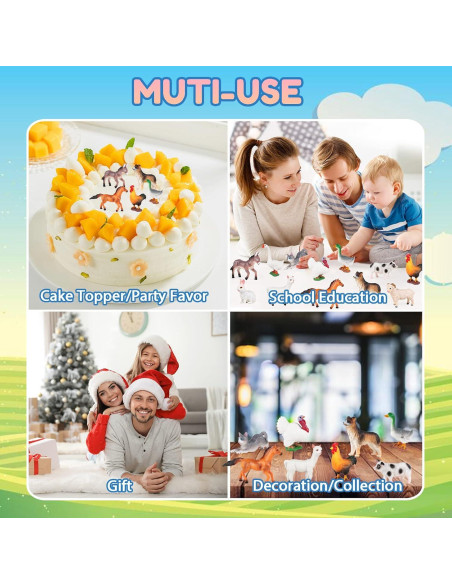 Conjunto 12 Animales de Granja RCOMG para Niños