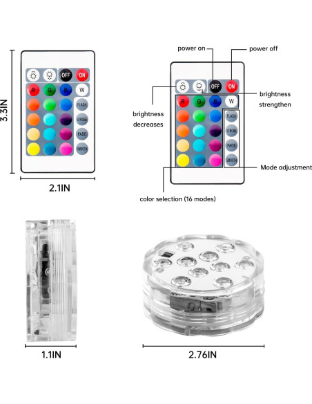 Luces de Barco Inalámbricas LED RGB Shangyuan 2 Pcs