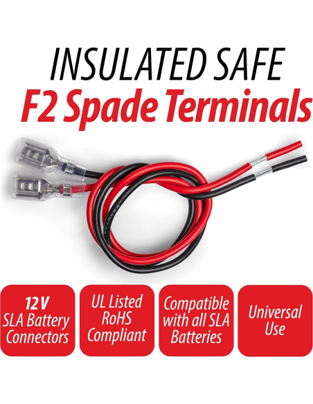 Conectores de Terminal de Batería SLA KASSupply F2 6.3mm 6 Piezas