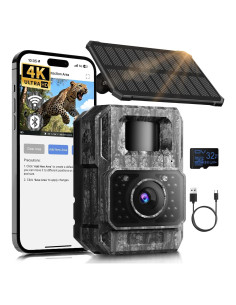 Cámara de sendero solar MAXDONE 4K 64MP WiFi IP66