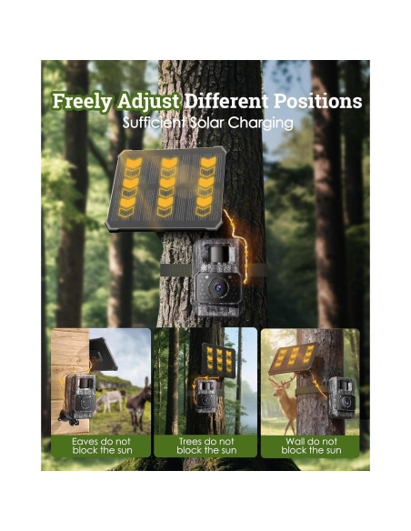 Cámara de sendero solar MAXDONE 4K 64MP WiFi IP66