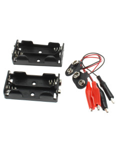Soporte de Batería AA LBTODH 3V con Clips de Cocodrilo 2 Piezas