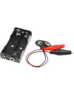 Soporte de Batería AA LBTODH 3V con Clips de Cocodrilo 2 Piezas 2