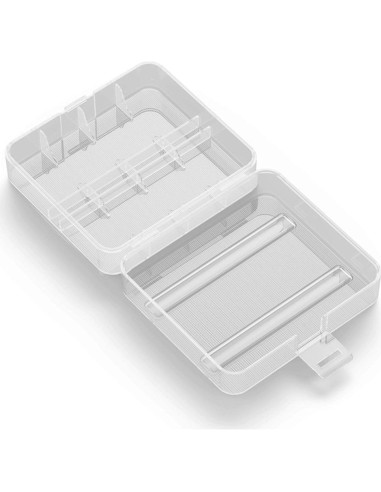 Caja de Almacenamiento de Baterías Heyiarbeit para 2 Baterías 26650 - Transparente