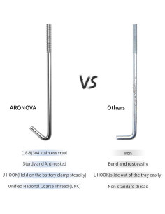Tornillos de sujeción de batería en J ARONOVA 20.32 cm acero inoxidable 2