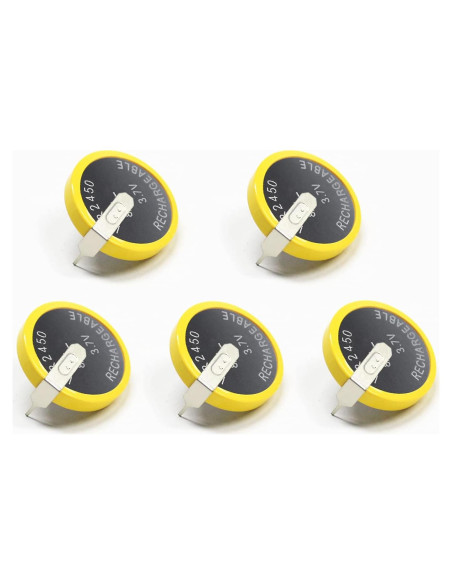 Batería Recargable LIR2450 EEMB 120mAh 3.7V x5 con Pestañas