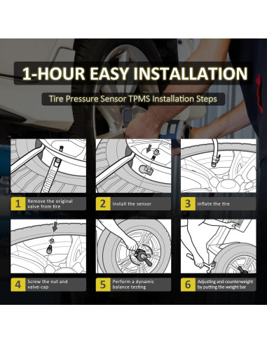 Sensor TPMS Marsflex PMV-107J 4 Pcs Compatible Toyota Lexus