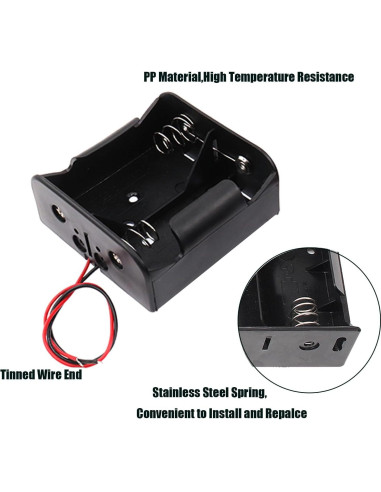 Soporte de Batería D 2 Piezas con Cable Conector 3V