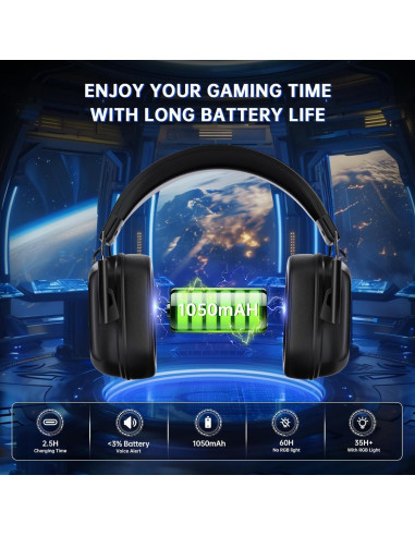 Auriculares Inalámbricos RYR Captain 560 para Juegos - Sonido 3D