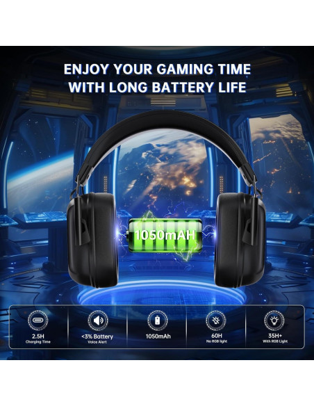 Auriculares Inalámbricos RYR Captain 560 para Juegos - Sonido 3D