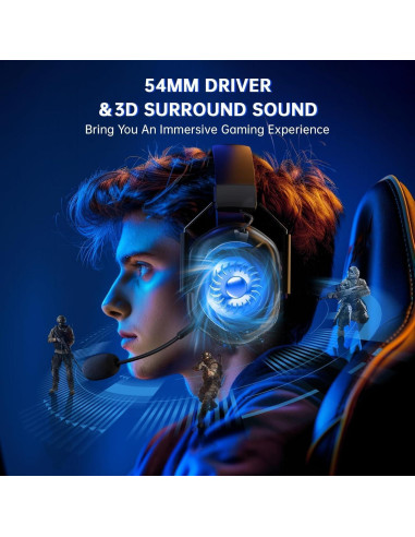 Auriculares Inalámbricos RYR Captain 560 para Juegos - Sonido 3D