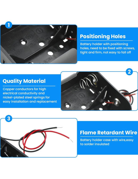Soporte de Batería D SDTC Tech 2 Ranuras 3V con Cables