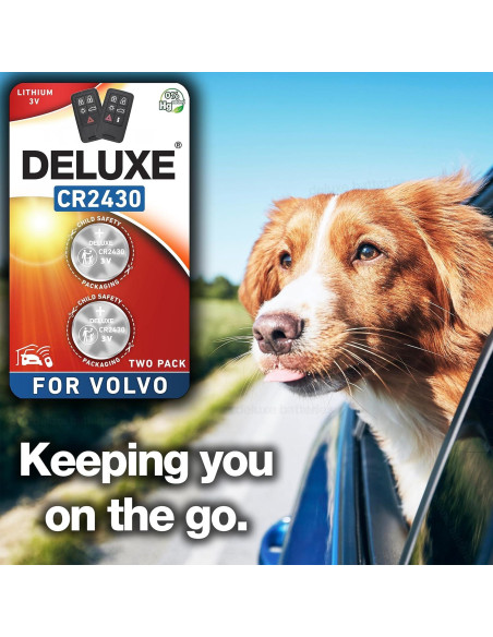 Baterías CR2430 para Llave Volvo XC60 S60 V60 (Paquete de 2)