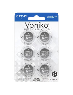 Baterías de Litio CR2032 3V Voniko Paquete de 6 - 7 Años Vida