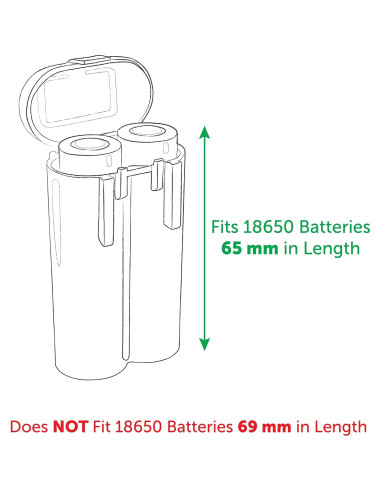 Estuches de Almacenamiento para Baterías 18650 y CR123A - Negro (Paquete de 4)