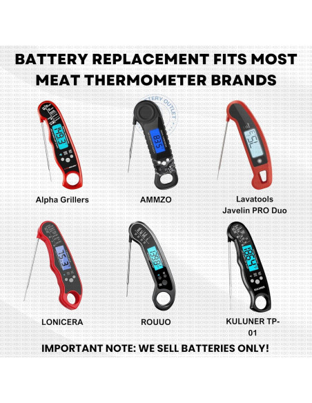 Baterías CR2032 para Termómetro de Carne Key Battery Outlet - Paquete de 2