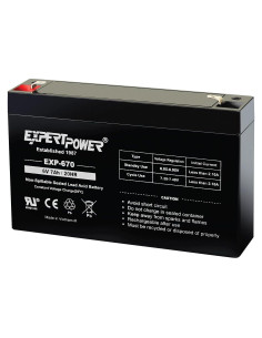 Batería de Plomo Sellada ExpertPower 6V 7AH Terminal F1