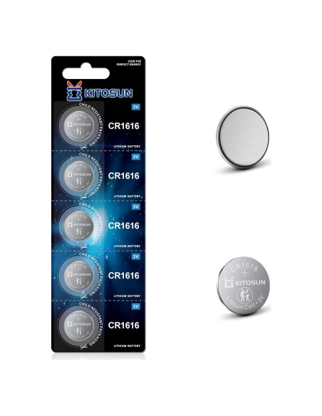 Baterías de Litio Kitosun CR1616 - Paquete de 5 Piezas 3V