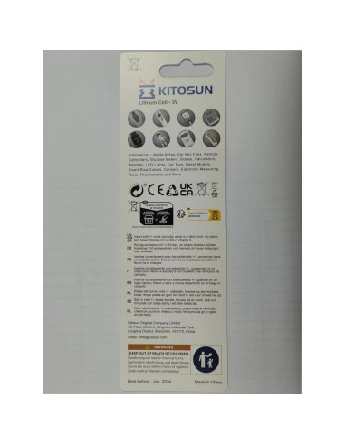 Baterías de Litio Kitosun CR1616 - Paquete de 5 Piezas 3V