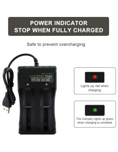 Cargador de Baterías Inteligente CBJJ con 4 Baterías 2800mAh 3.7V 2