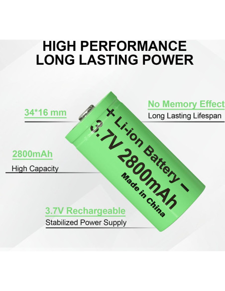 Cargador de Baterías Inteligente CBJJ con 4 Baterías 2800mAh 3.7V