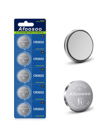 Baterías de Litio Afoosoo CR2032 3V - Paquete de 5 Unidades
