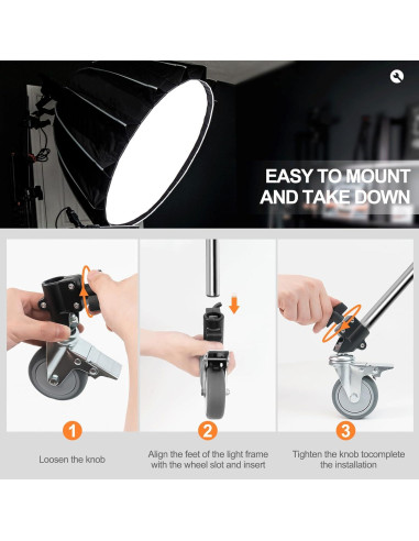 Ruedas de Soporte de Luz Profesional Wellmaking WM-3 - 3 Paquetes