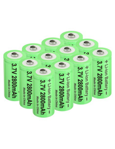 Batería Recargable 16340 3.7V 2800mAh Li-ion CBJJ - Paquete de 12