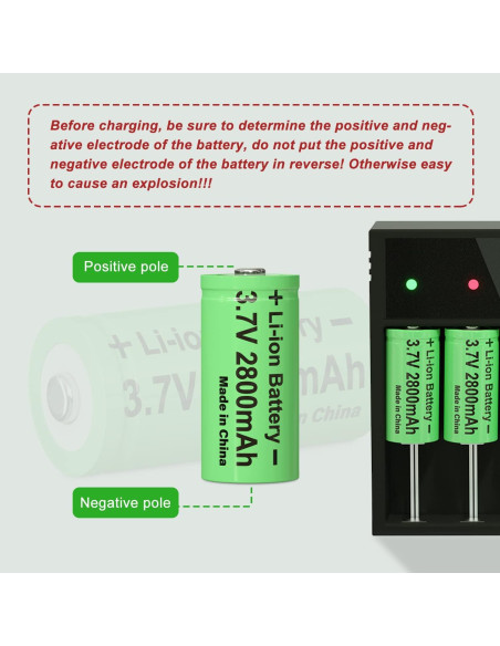 Batería Recargable 16340 3.7V 2800mAh Li-ion CBJJ - Paquete de 12