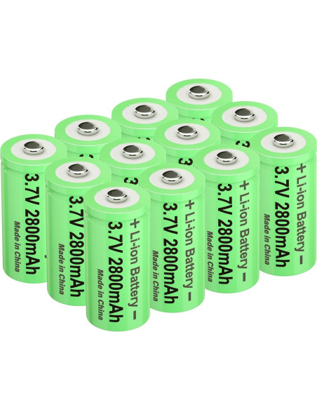 Batería Recargable 16340 3.7V 2800mAh Li-ion CBJJ - Paquete de 12