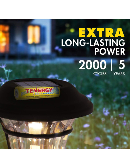 Baterías recargables AA NiMH Solla Tenergy 1300mAh - Paquete de 12